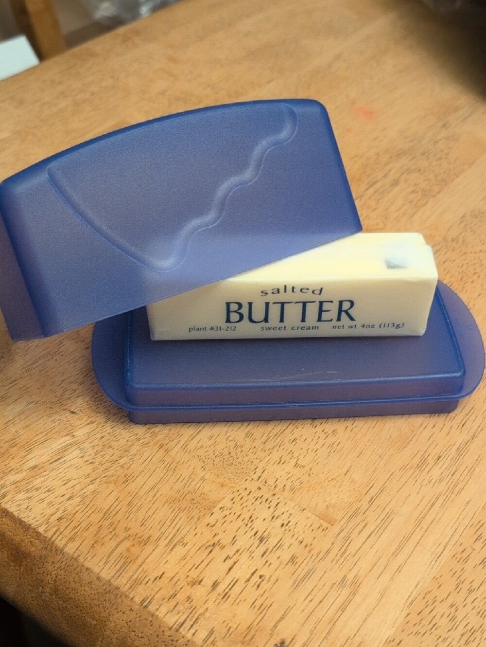 Tupperware Blue Butter Caddy Retro Butter Dish